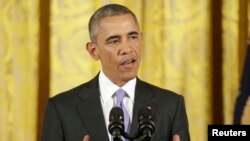 U.S. President Barack Obama speaks about the Iran nuclear deal at a press conference at the White House on July 15.