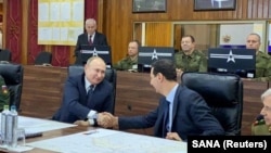 Vladimir Putin și Bashar al-Assad la Damasc, Siria, 7 ianuarie 2020