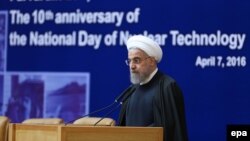 Iranian President Hassan Rohani advocated "moderation" and "interaction" with Iran's neighbors in an address on April 7. 