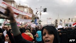 Yemenis protest against the administration of President Ali Abdullah Saleh in Sanaa on March 8, when at least two Yemenis are reported to have died in connection with unrest.