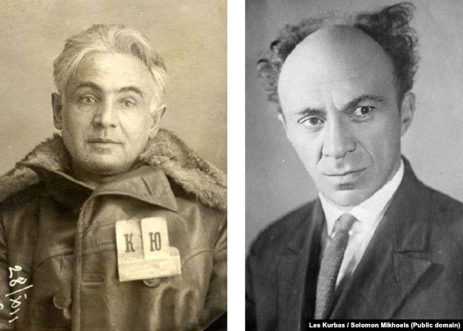 Комбіноване фото. Зліва направо: Лесь Курбас (1887–1937) після арешту і Соломон Міхоелс (1880–1948)