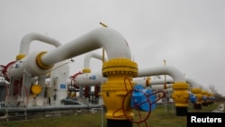 Ukraine -- Gas cleaning system pipes are pictured at Romny gas compressor station in Sumy region, October 16, 2014