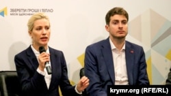 Светлана Залищук на брифинге в Киеве 