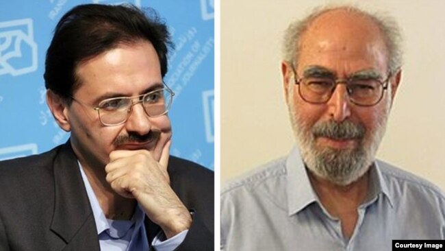 Abolfazl Qadyani (R), and Alireza Rajaee, both former regime supporters and now opposition activists.
