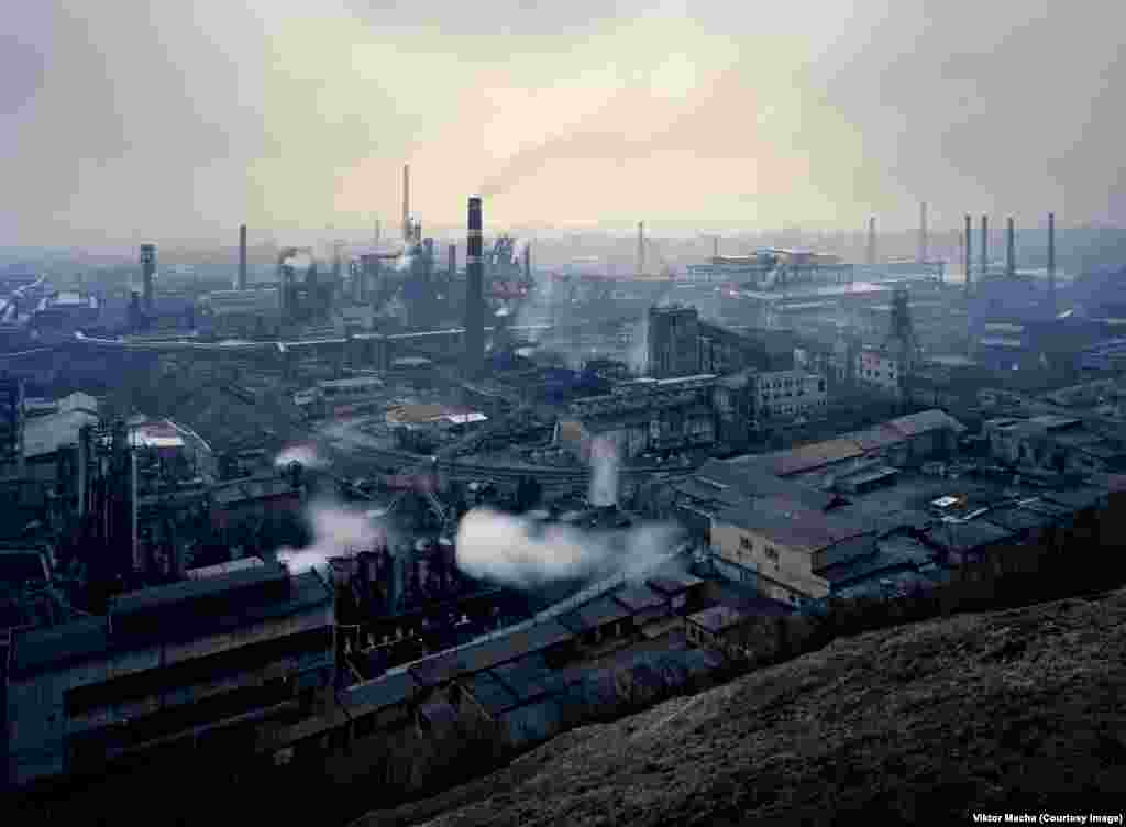 A Donetsk steel plant photographed in 2012. The plant has shut down since the war sparked by Russia-backed separatists began in 2014. Macha says the conflict prevents iron ore from reaching the plant. "I think that the work has probably finished there forever now," he adds. 