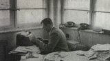 James Critchlow, circa 1955, at work at Radio Liberation in Munich.