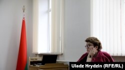 Марыя Колесава-Гудзіліна, якая прадстаўляе інтарэсы Генадзя Хоміча. Менск, 8 кастрычніка 2019 году