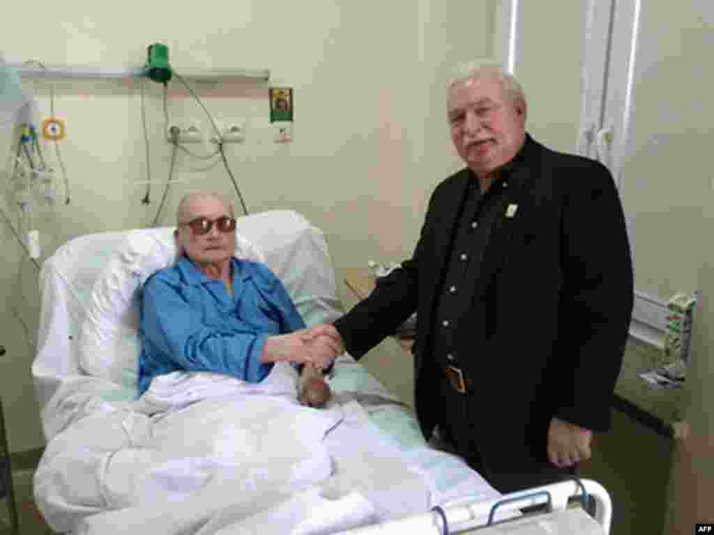 Former Solidarity leader Lech Walesa visited Jaruzelski in the latter's hospital bed in September 2011 in a memorable feat of forgiveness, offering a "get well" wish to his former oppressor.