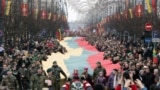 Празднование 25 годовщины независимости Литвы в Вильнюсе. 