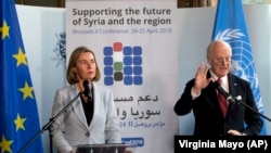 Federica Mogherini dhe Staffan de Mistura. 24 prill, 2018.