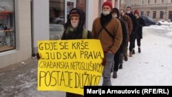 Protest u Prijedoru zbog kršenja ljudskih prava, decembar 2012.