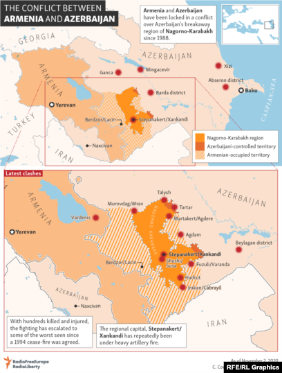 Armenia - Azerbaijan Conflict Mapped - Vivid Maps