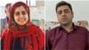 Sepideh Qolian (R) and Esmail Bakhshi, who have been arrested again for complaining against their torture in prison.