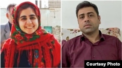 Journalist and labor activist Sepideh Gholian (left) and labor rights activist Esmail Bakhshi. (file photo)