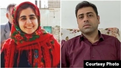 Sepideh Gholian (left) and Esmail Bakhshi