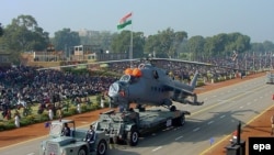 An Indian MI-25 attack helicopter during the Republic Day Parade in New Delhi (file photo).