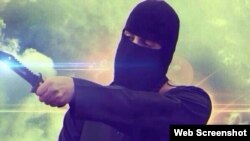 Islamic State militant dubbed "Jihadi John" as seen in image from "Pobeda ot Allaha"website.