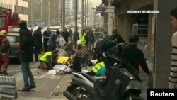 После теракта в метро в Брюсселе. 22 марта 2016 года. 