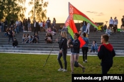 Активисты в Гродно на День Независимости. Беларусь, 2020 год