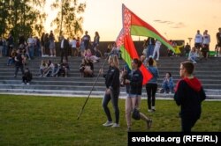 Активисты в Гродно на День Независимости. Беларусь, 2020 год