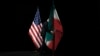 Austria -- A staff removes Iranian and US flags from the stage after a group picture with foreign ministers and representatives of Unites States, Iran, China, Russia, Britain, Germany, France and the European Union during the Iran nuclear talks in Vienna,