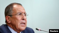 Sergej Lavrov tokom konferencije za novinare o Siriji, 26. avgust 2013.