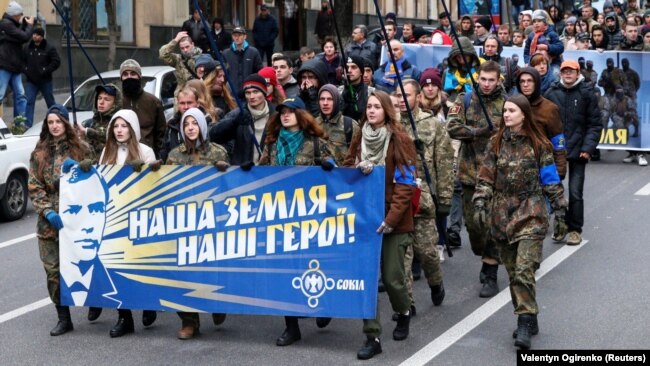 Під час маршу до Дня захисників України. Київ, 14 жовтня 2016 року