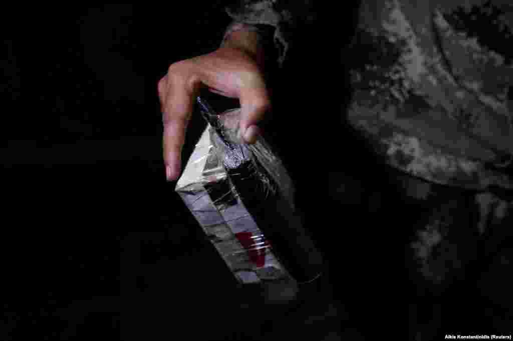 A completed bomblet. Most notoriously, Islamic State militants have hidden bombs like this one inside children's soft toys. 