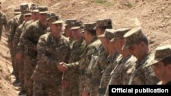 Nagorno-Karabakh - Armenian Defense Minister Seyran Ohanian visits Karabakh Armenian frontline positions , 27July2014