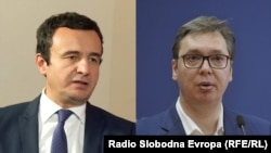 Kosovo's Prime Minister Albin Kurti (left) and Serbian President Aleksandar Vucic have endorsed an EU-facilitated proposal that aspires to normalize the relationship between the two countries. (composite file photo)