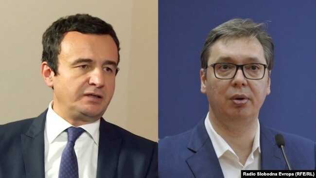 Kosovar Prime Minister Albin Kurti (left) and Serbian President Aleksandar Vucic in a combo photo