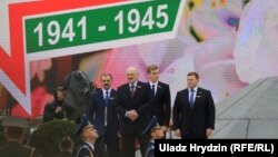 Аляксандар Лукашэнка з сынамі на парадзе ў Менску, 9 траўня 2019 году, ілюстрацыйнае фота