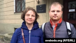 Паліна Шарэнда-Панасюк з мужам Андрэем Панасюком, 2017 год