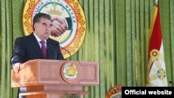 Tajik President Emomali Rahmon in Yazgulom, Vanj district, on June 25.