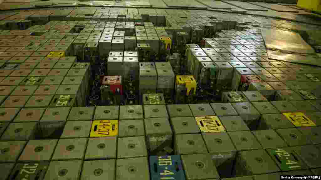 Control rod coverings for the nuclear reactor in Chernobyl's Unit 1. Control rods were inserted in between the uranium fuel in the core to slow the nuclear reaction.
