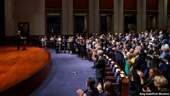 Zelenska receives a standing ovation from members of Congress on July 20.