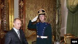 12-ը փետրվարի, 2008 թ. - Ռուսաստանի նախագահ Վլադիմիր Պուտինը Կրեմլում