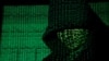 A projection of cyber code on a hooded man - generic