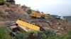 Armenia - A section of a highway near the Georgian border that was swept away by a landslide on October 2, 3Oct2011.