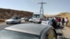 An ambulance arrives at the site of attack in southern Tajikistan.