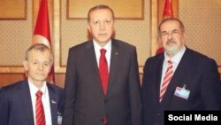Президент Турции Эрдоган, Мустафа Джемилев, Рефат Чубаров, март 2015 года 