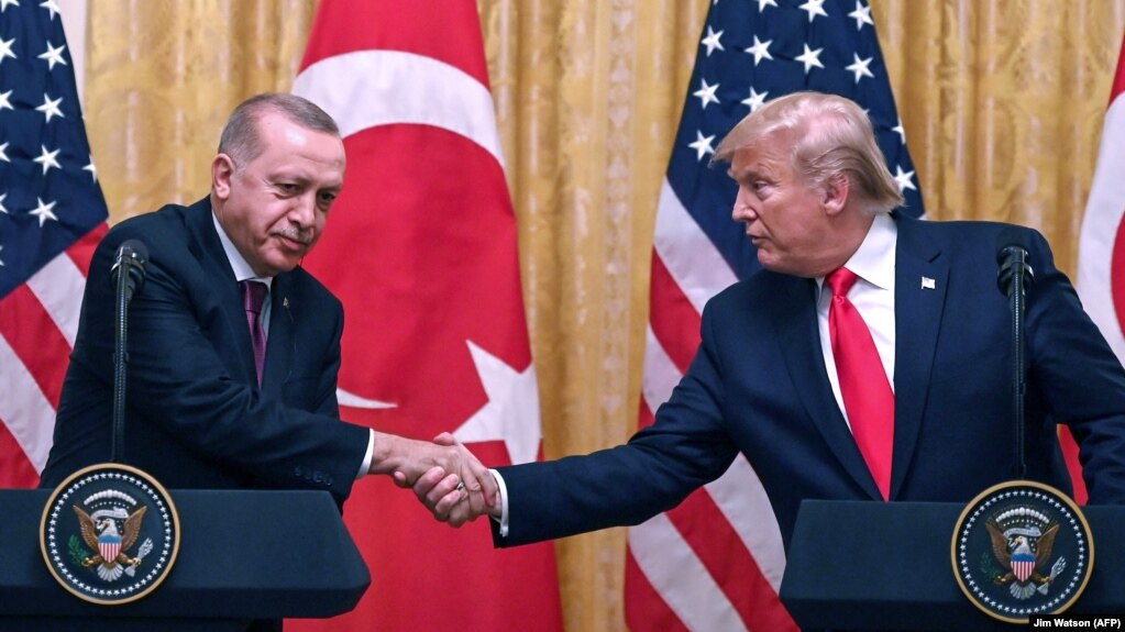 Реджеп Эрдоган и Дональд Трамп на совместной пресс-конференции в Белом доме, Вашингтон, 13 ноября 2019 года