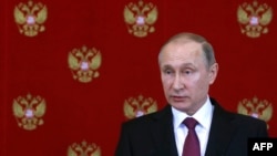 Володимир Путін на прес-конференці в Москві, 11 квітня 2017 року