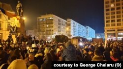 Thousands of Romanians protested in a number of cities on February 24. 