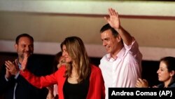 Premierul spaniol Pedro Sanchez proclamă victoria partidului său socialist, 28 aprilie 2019 