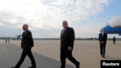 U.S. Secretary of State Mike Pompeo arrives at Tegel airport in Berlin, Germany May 31, 2019. REUTERS/Fabrizio Bensch