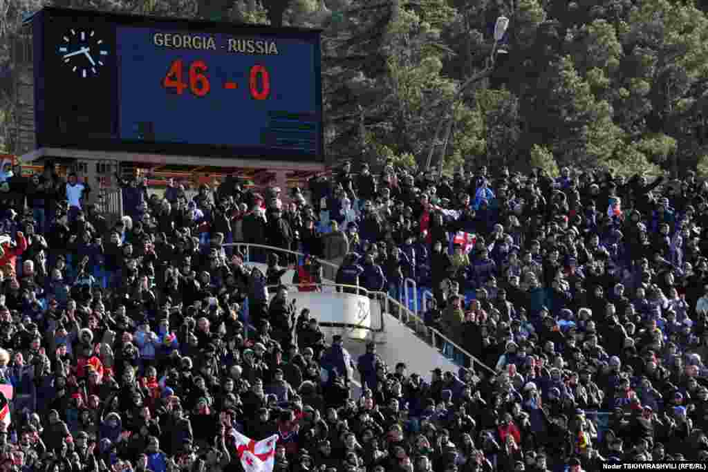 ერთა თასის მეხუთე ტურში საქართველოს მორაგბეთა ეროვნულმა ნაკრებმა ანგარიშით 46:0 დაამარცხა რუსეთის გუნდი. მატჩი თბილისში, მიხეილ მესხის სახელობის ეროვნულ სტადიონზე შედგა.