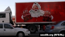 Uzbekistan - Coca Cola truck in Tashkent, 15 December 2012