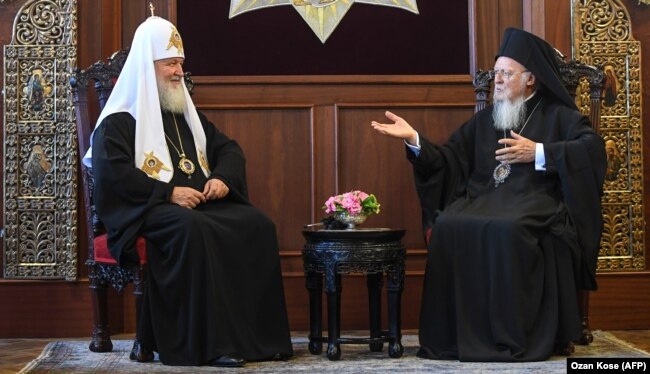Патриарх Кирилл и Варфоломей I на встрече в Стамбуле - 31 августа 2018 года