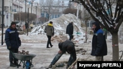 Работы по реконструкции улиц в Симферополе. 18 декабря 2016 года